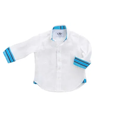 Koy Clothing Men's Boys White Linen Shirt