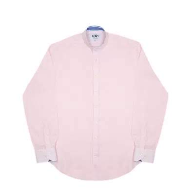 Koy Clothing Men's Flamingo Pink Linen Shirt - Grandfather Collar