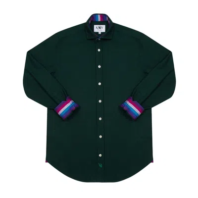 Koy Clothing Men's Green Basketweave Knit