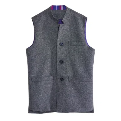 Koy Clothing Men's Grey Charcoal British Wool Gilet In Gray
