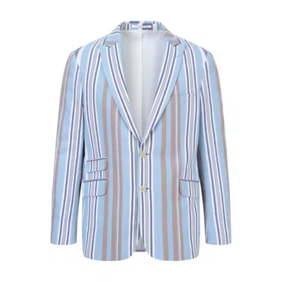 Koy Clothing Men's Lamu Striped Kikoy Blazer In Animal Print