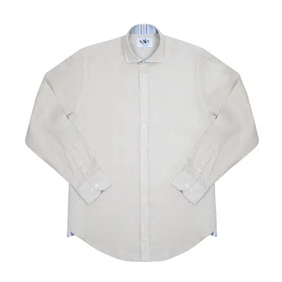 Koy Clothing Men's Neutrals Sand Linen Shirt In Blue