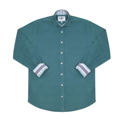 Koy Clothing Men's Petrol Blue Cord Shirt