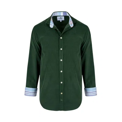 Koy Clothing Men's Pine Green Cord Shirt
