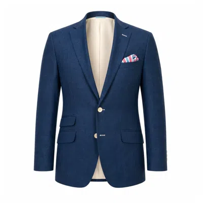 Koy Clothing Men's Royal Blue Blazer - Linen, Wool & Silk