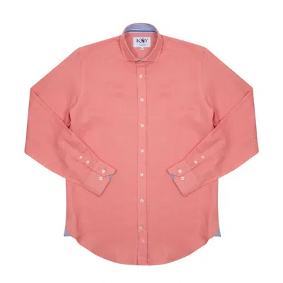Koy Clothing Men's Salmon Pink Linen Shirt