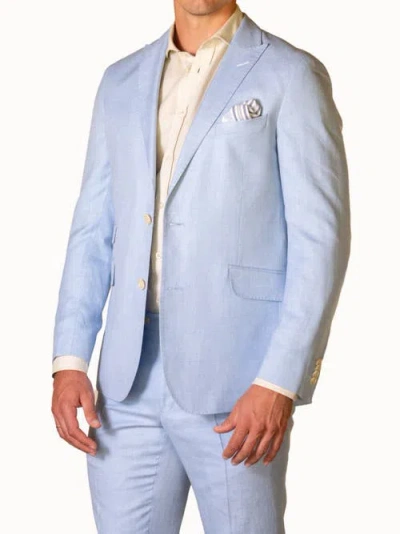 Koy Clothing Tailored Linen Blend Blazer In Blue