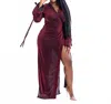 Koy Resort Koy Wrap Duster Dress In Ruby In Burgundy