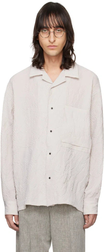 Kozaburo Off-white Button Shirt In Light Grey