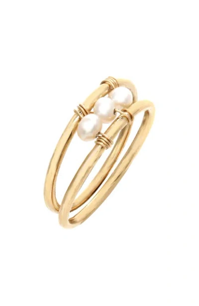 Kozakh Elana Cultured Pearl Ring In Gold