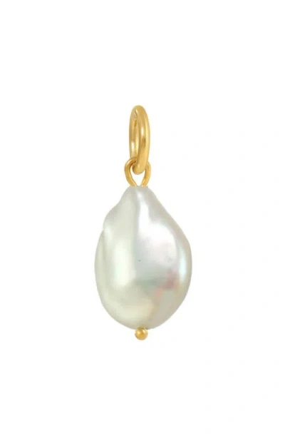 Kozakh Freshwater Pearl Teardrop Charm In Neutral