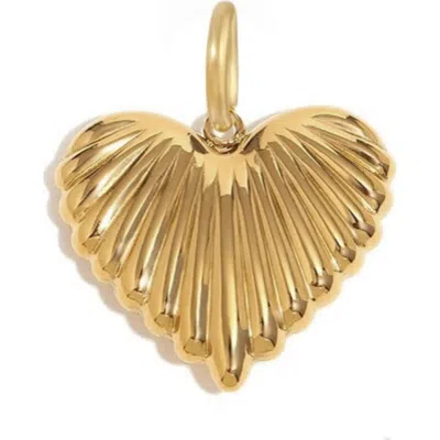 Kozakh Heart Lines Charm In Gold
