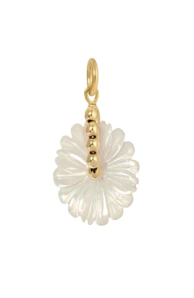 Kozakh Mother-of-pearl Flower Charm In Gray