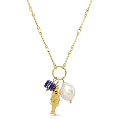 Kozakh Naxos Pendant Necklace In Gold