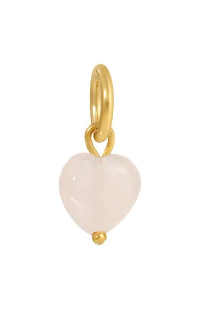 Kozakh Rose Quartz Heart Charm In Blue