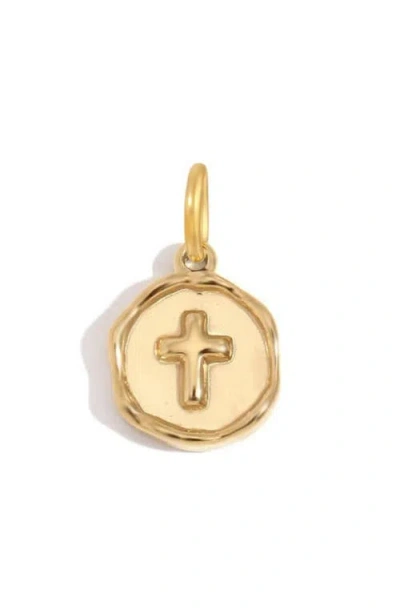 Kozakh Round Cross Charm In Gold