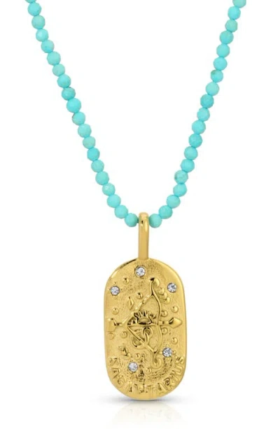 Kozakh Sunrise Zodiac Pendant Necklace In Gold