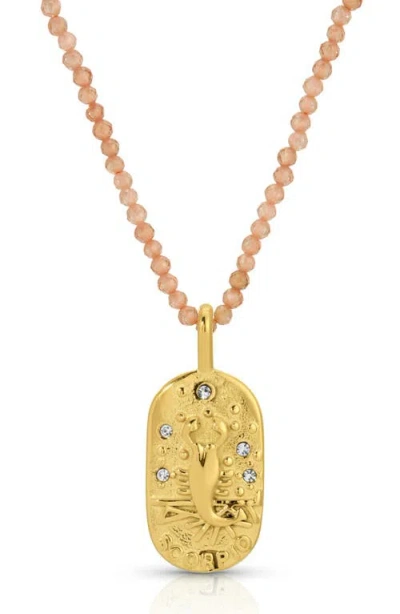 Kozakh Sunrise Zodiac Pendant Necklace In Gold