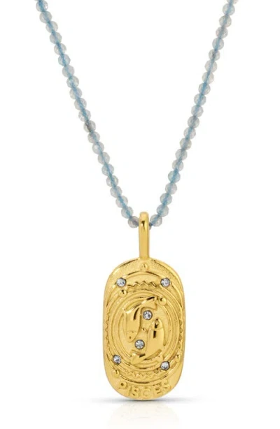 Kozakh Sunrise Zodiac Pendant Necklace In Gold
