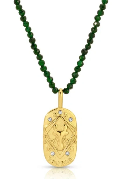 Kozakh Sunrise Zodiac Pendant Necklace In Gold