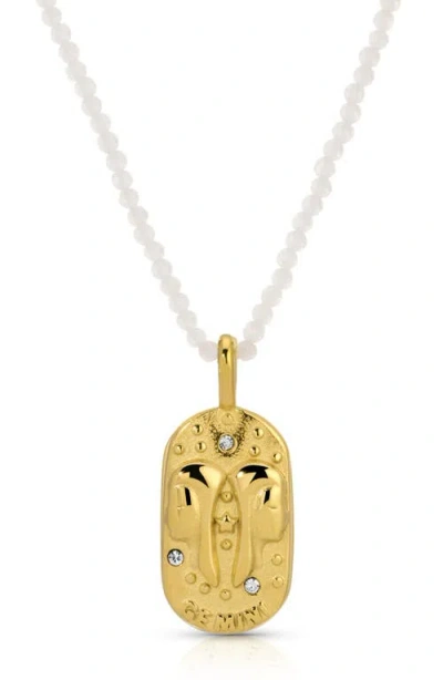 Kozakh Sunrise Zodiac Pendant Necklace In Gold