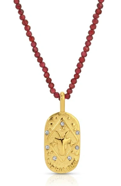 Kozakh Sunrise Zodiac Pendant Necklace In Gold