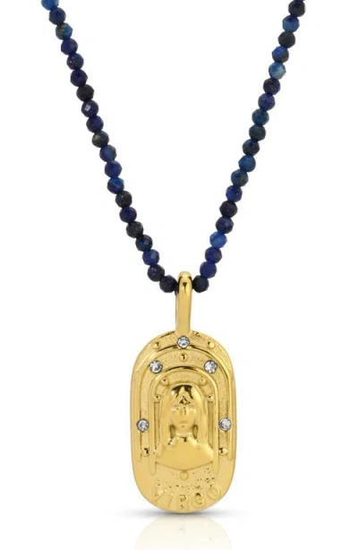 Kozakh Sunrise Zodiac Pendant Necklace In Gold