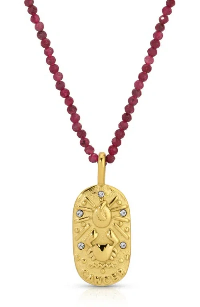 Kozakh Sunrise Zodiac Pendant Necklace In Gold