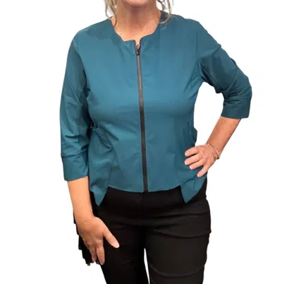 Kozan Arturo Zip Up Jacket In Pine In Silver
