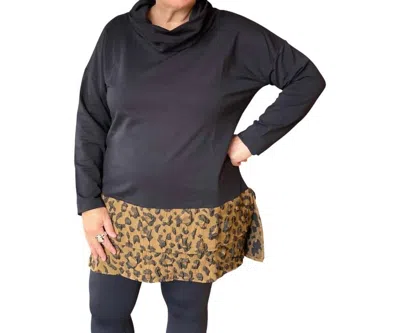 Kozan Avi Long Sleeve Tunic In Leo In Black