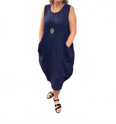 Kozan Heath Midi Dress In River In Blue