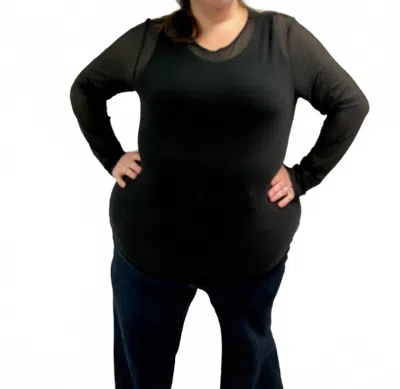 Kozan Mika Long Sleeve Tee - Plus In Black Mesh