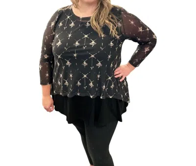 Kozan Mila Mesh Topper In Shells In Black