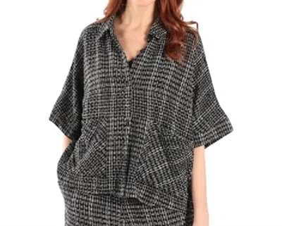 Kozan Prince Textured Shirt In Window Pane In Gray