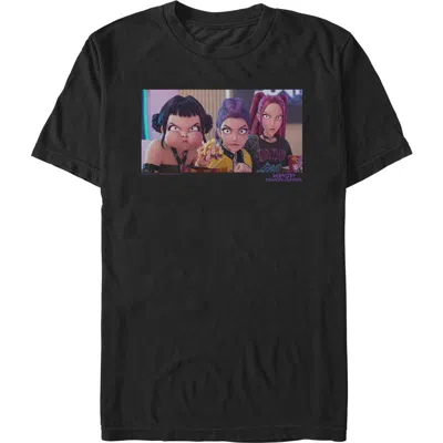 Kpop Demon Hunters Angry Trio Scene  Graphic T-shirt In Black
