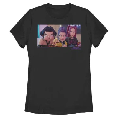 Kpop Demon Hunters Angry Trio Scene  Graphic T-shirt In Black