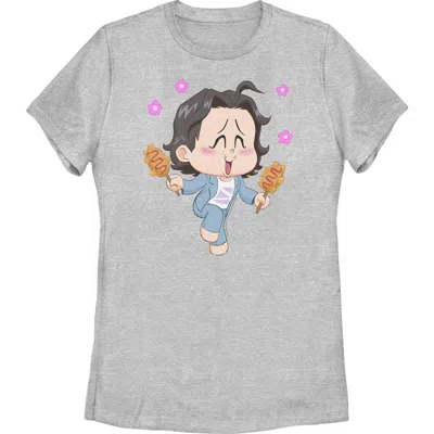 Kpop Demon Hunters Bobby Corn Dog  Graphic T-shirt In Gray