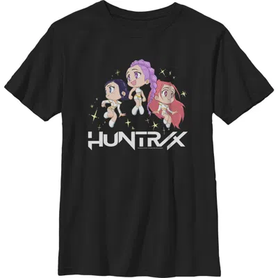 Kpop Demon Hunters Kids' Boy's  Chibi Trio Huntrix  Graphic T-shirt In Black