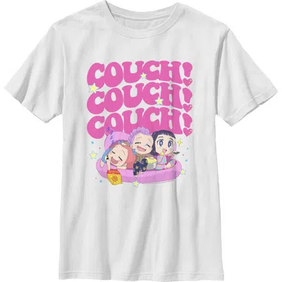 Kpop Demon Hunters Kids' Boy's  Cute Friendship Couch Time  Graphic T-shirt In White