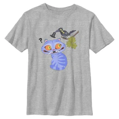 Kpop Demon Hunters Kids' Boy's  Derpy And Magpie  Graphic T-shirt In Gray