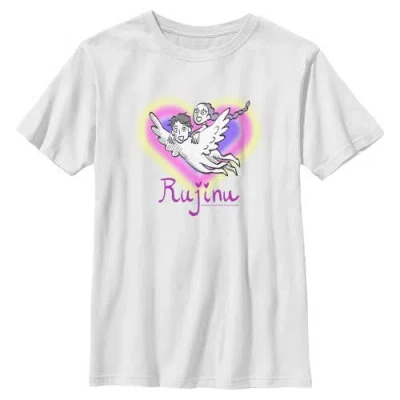 Kpop Demon Hunters Kids' Boy's  Fan Art Rujinu  Graphic T-shirt In White