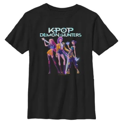 Kpop Demon Hunters Kids' Boy's  Girls Group Shot  Graphic T-shirt In Black