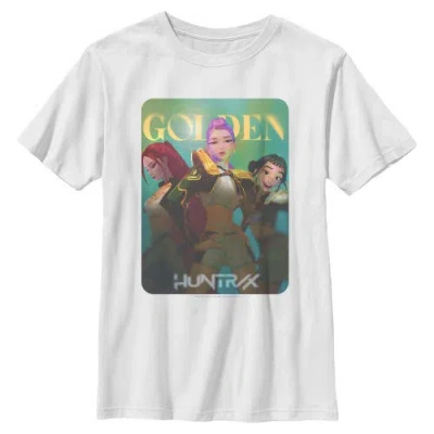 Kpop Demon Hunters Kids' Boy's  Huntrix Golden Photocard  Graphic T-shirt In White