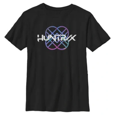 Kpop Demon Hunters Kids' Boy's  Huntrix Holographic Logo  Graphic T-shirt In Black
