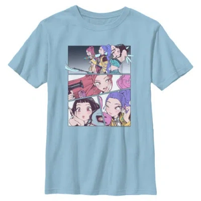 Kpop Demon Hunters Kids' Boy's  Huntrix Manhwa Panels  Graphic T-shirt In Blue