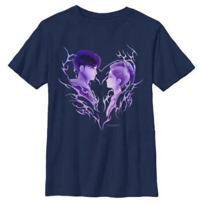 Kpop Demon Hunters Kids' Boy's  Jinu And Rumi Love  Graphic T-shirt In Blue