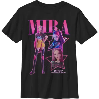 Kpop Demon Hunters Kids' Boy's  Mira Super Star Logo  Graphic T-shirt In Black