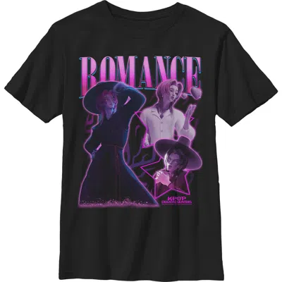 Kpop Demon Hunters Kids' Boy's  Romance Saja Collage  Graphic T-shirt In Black