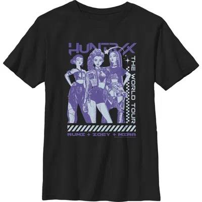 Kpop Demon Hunters Kids' Boy's  Rumi Zoey Mira Tour  Graphic T-shirt In Black