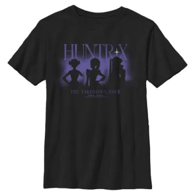 Kpop Demon Hunters Kids' Boy's  The Takedown Tour Silhouette  Graphic T-shirt In Black